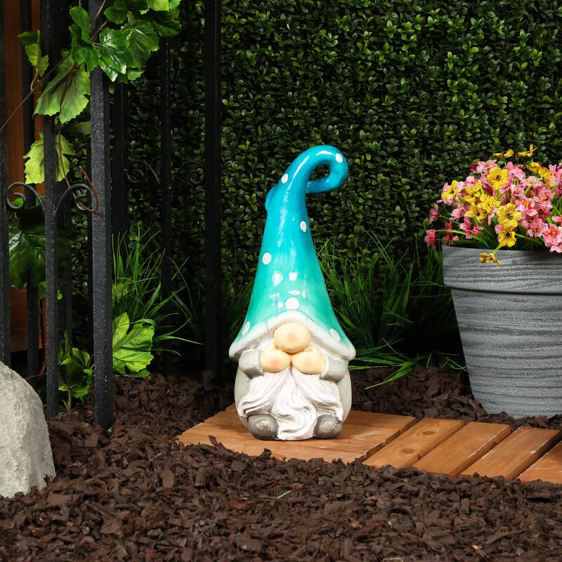 Gnome Covering Mouth with Turquoise Ombre Hat