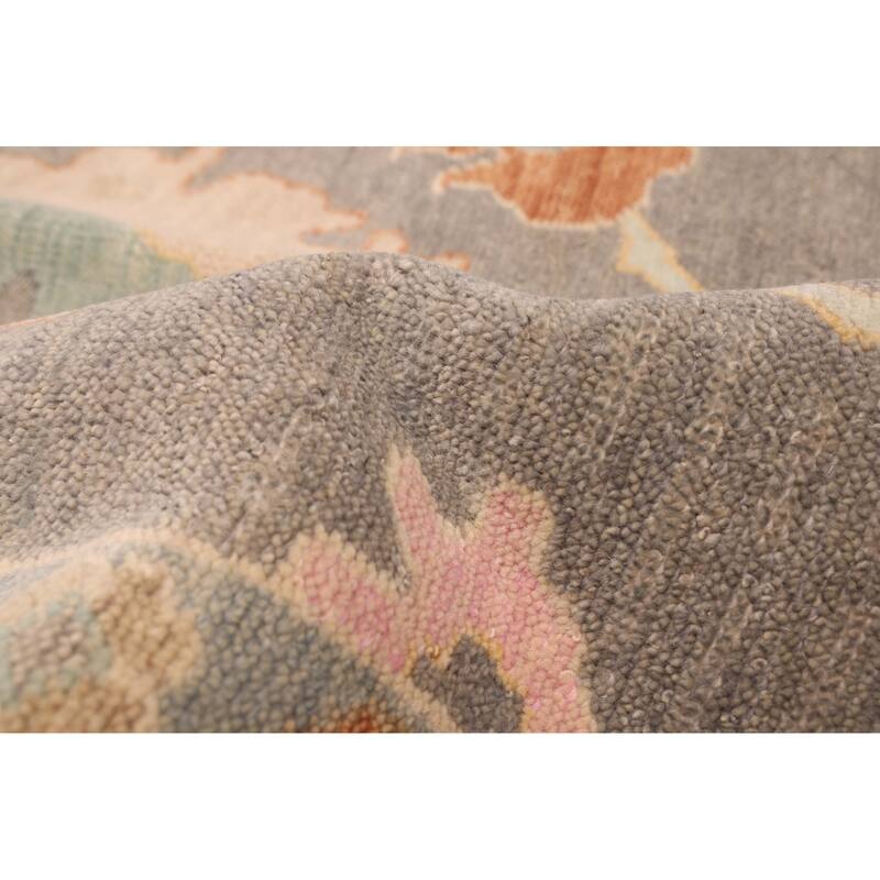 ECARPETGALLERY Hand-knotted Modern Oushak Dark Grey Wool Rug - 9'9 x 14'10