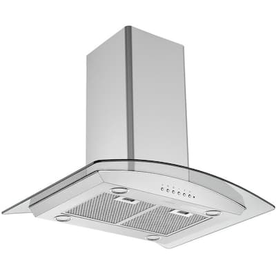 Ancona 30" 450 CFM Convertible Island Range Hood in Stainless Steel
