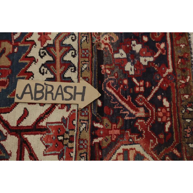 Hand Knotted Oriental 100% Wool Carpet Traditional Medallion Red Heriz Area Rug - 12' 2'' X 10' 0''