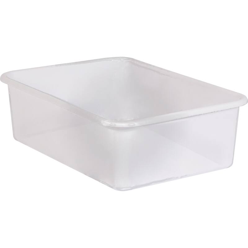 Teacher Created Resources Large Plastic Storage Bin, Clear, Pack of 3