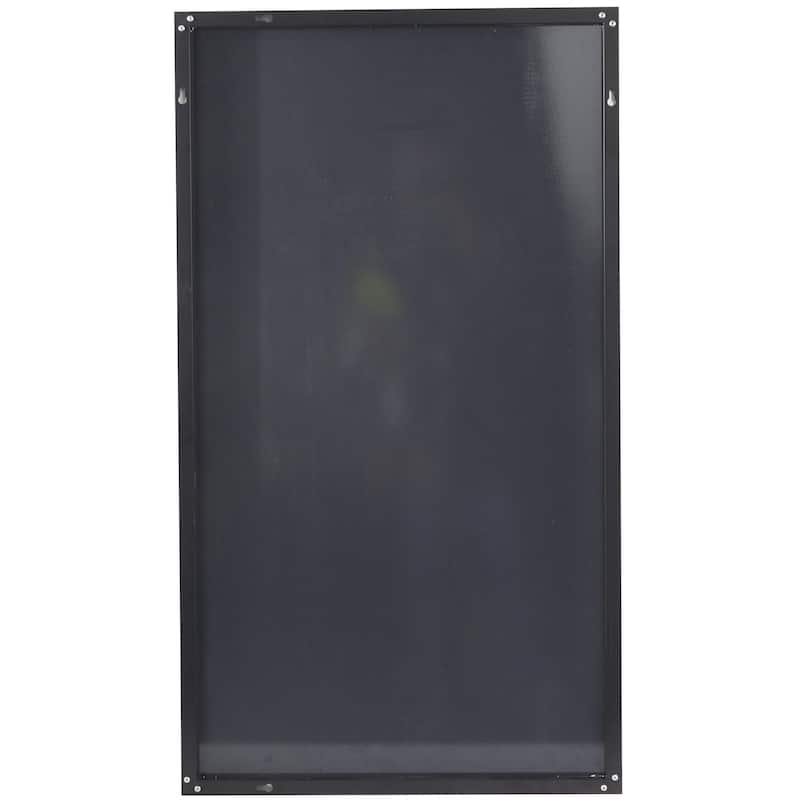Wooden Grid Style Panel Wall Mirror - Black - Roche River Decor