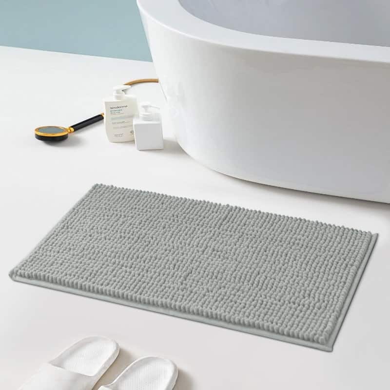 Subrtex Luxury Chenille Bath Rugs Soft Bathroom Mats