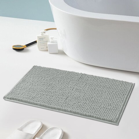 Subrtex Luxury Chenille Bath Rugs Soft Bathroom Mats