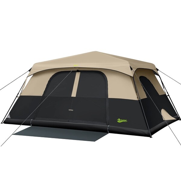 Instant Cabin Tent, 8 Person/10 Person Camping Tent with Rainfly