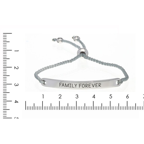 Forever Last Sterling Silver "Family Forever" Plaque Bolo Bracelet