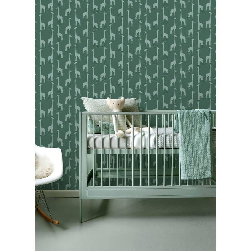 Chesapeake Vivi Teal Giraffe Wallpaper - 20.9 x 396 x 0.025