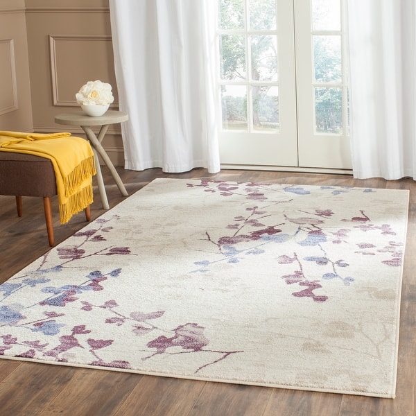 slide 2 of 27, SAFAVIEH Evoke Kirsten Distressed Vintage Boho Rug 3' x 5' - Cream/Purple - Rectangle