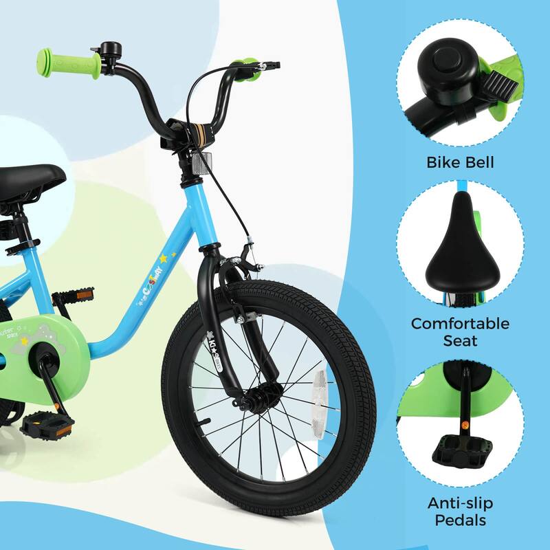 Costway 12-Inch Kids Bicycle with Adjustable Seat Front Handbrake & - See Details