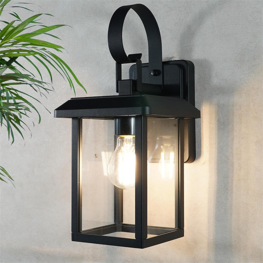 Outdoor Dusk to Dawn Wall Light Black Exterior Light Fixture