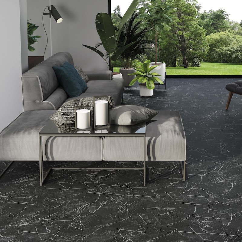 Merola Tile Timeless Marquina Hex 8-5/8" x 9-7/8" Porcelain Floor and Wall Tile