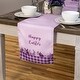 preview thumbnail 2 of 3, 72" Pastel Purple "Happy Easter" Plaid Table Runner