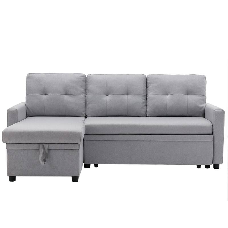 Tufted Convertible Corduroy/ Linen Modular Sectional Sofa with Storage Chaise