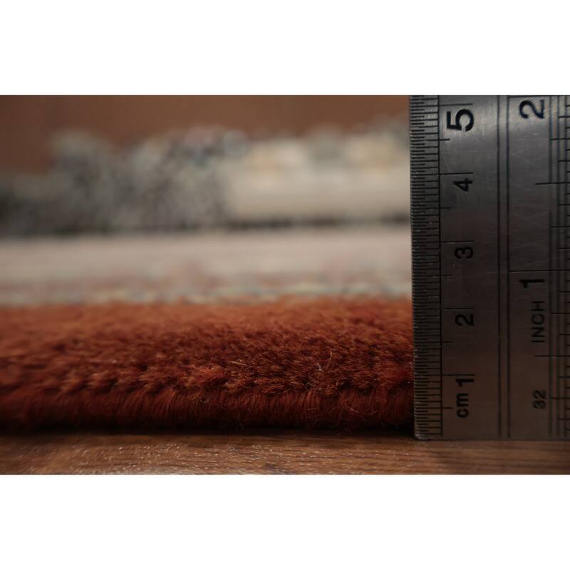 Hand Knotted Oriental 100% Wool Carpet Traditional Geometric Oranges & Rust Botemir Area Rug - 11' 10'' X 8' 10''