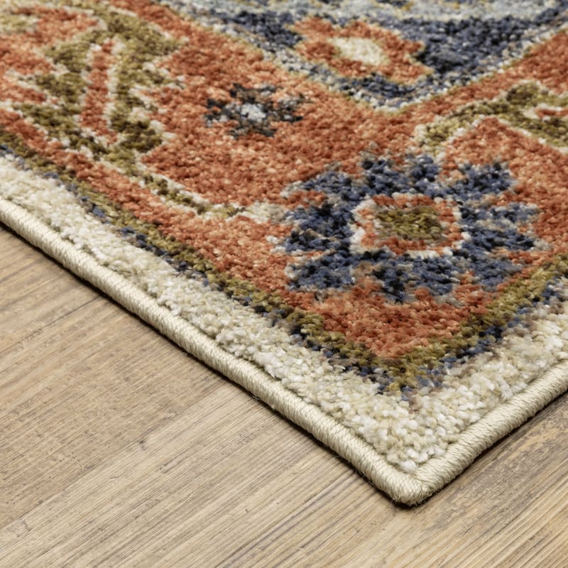 ROW Gemma Bohemian Center Medallion Rust/ Blue Area Rug