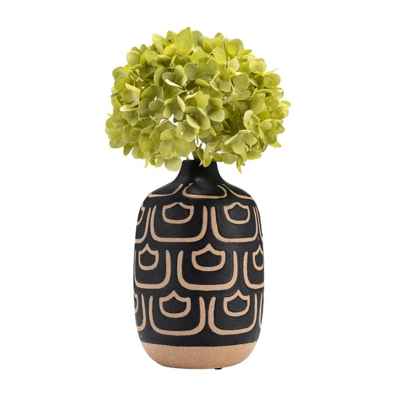 Sagebrook Home 10" Ceramic Vase Contemporary Decorative Vase Creative Abstract Design Table Decor