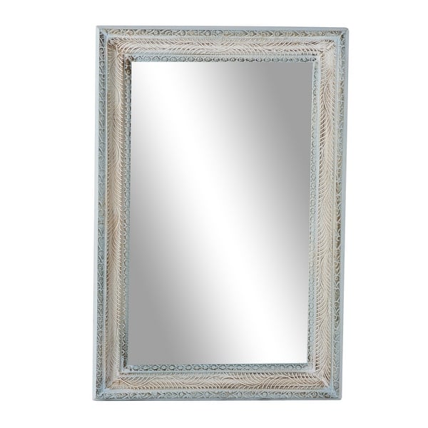 slide 1 of 5, White Wood Farmhouse Wall Mirror 48 x 32 x 3 - 32 x 3 x 48