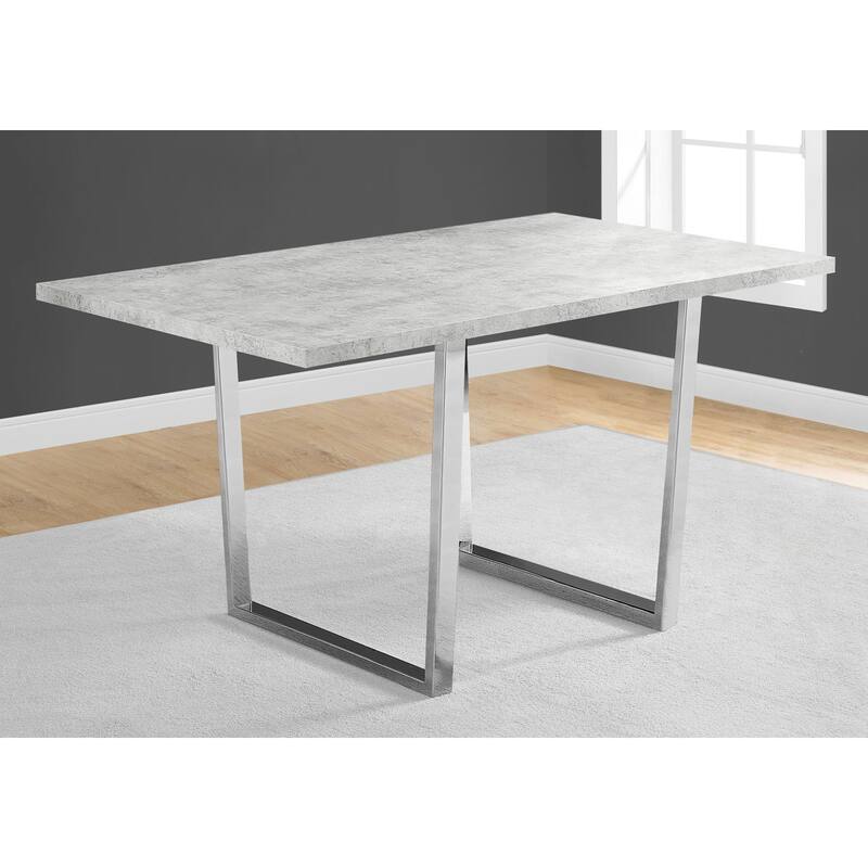 Dining Table, Rectangular, Kitchen, Dining Room, Chrome Metal