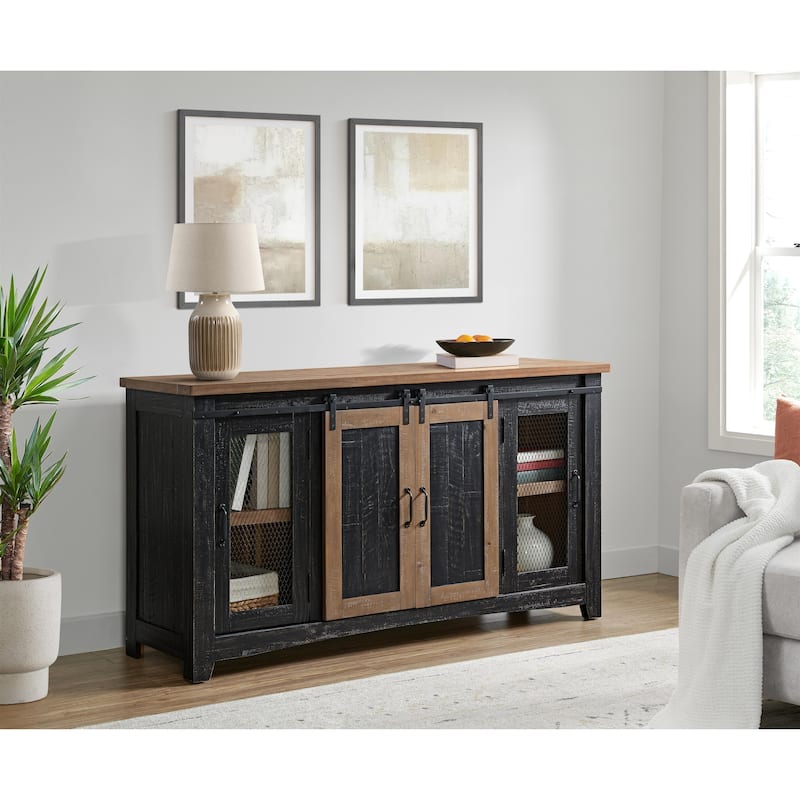 Rustic Farmhouse 65-Inch Wide Solid Wood TV Stand