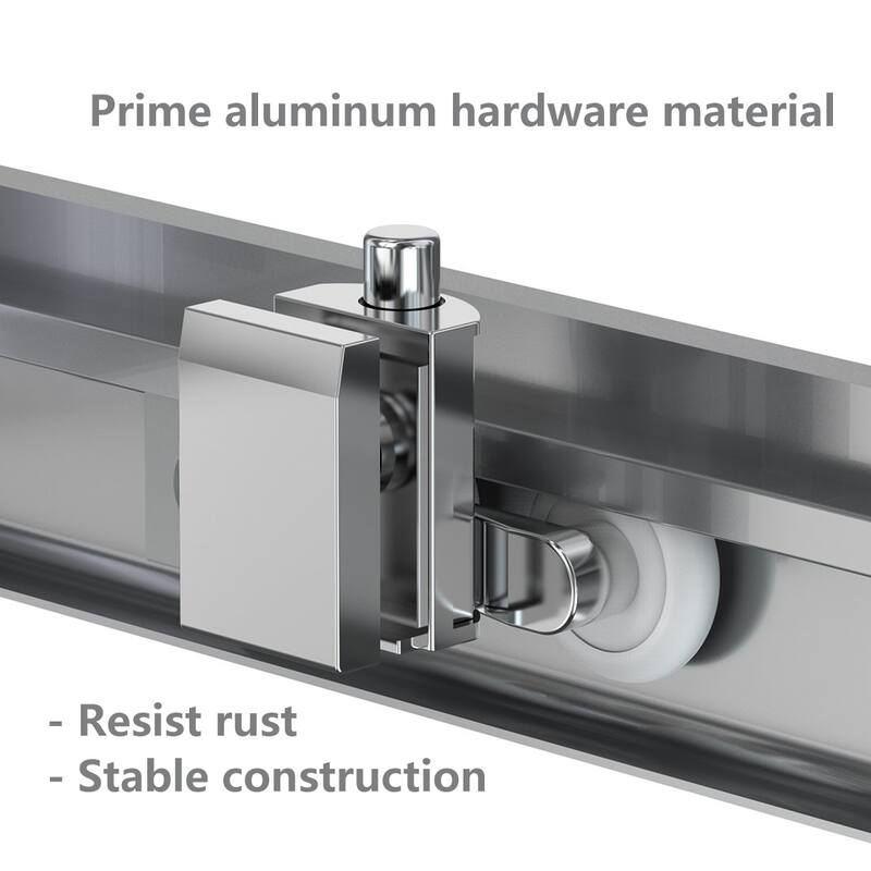 Elegant Corner Shower Enclosure 34.in W x 72.in H Double Sliding Shower Door in Chrome Finish(Shower Base Not Included)