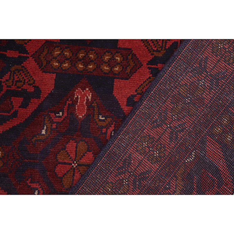 Rustic Biljik Khal Mohammadi Lorelai Red/Blue Rug - 3'6'' x 4'10''