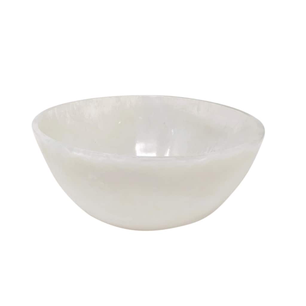 White Resin Salad Bowl Dia 11.61" - White