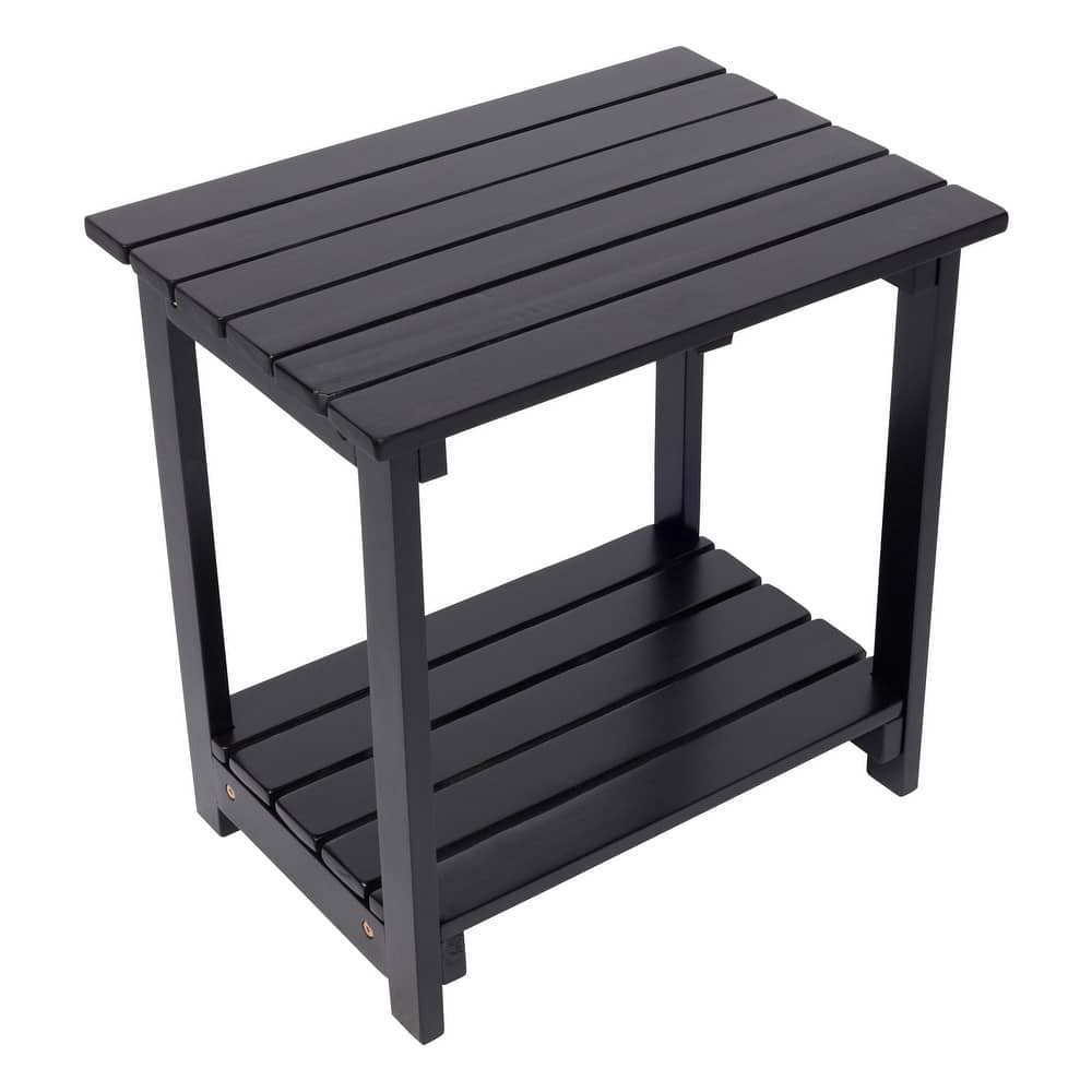 Hampshire 2-Tier Solid Acacia Wood Rectangular Outdoor Side Table