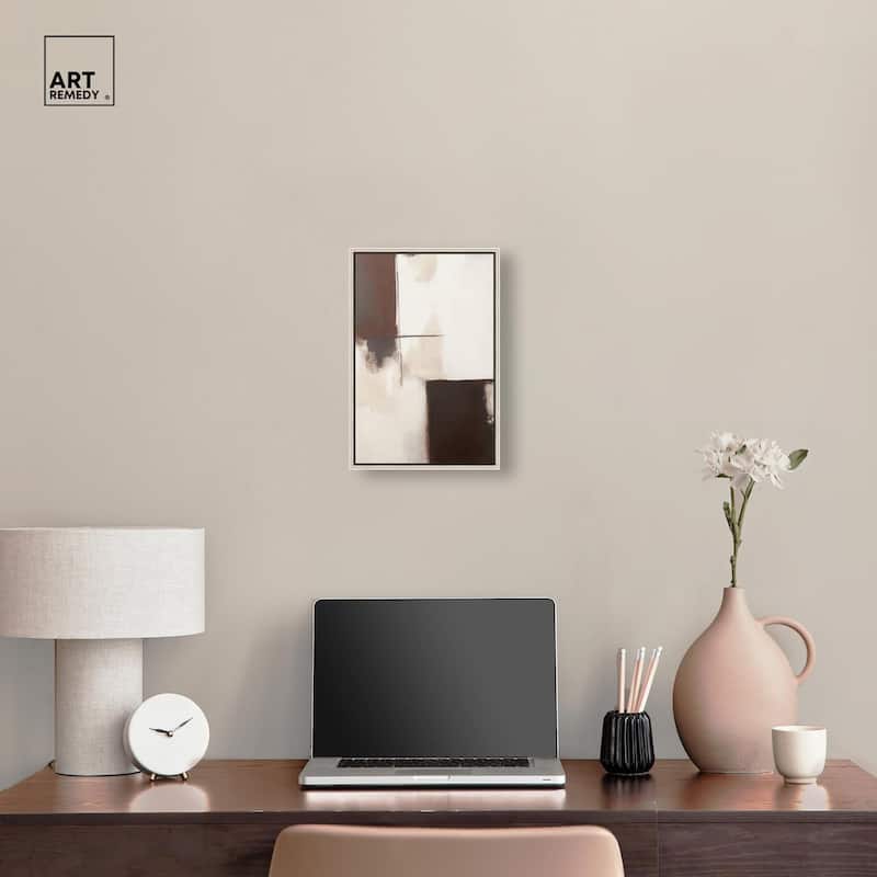 Burgundy and Beige Canvas by Art Remedy