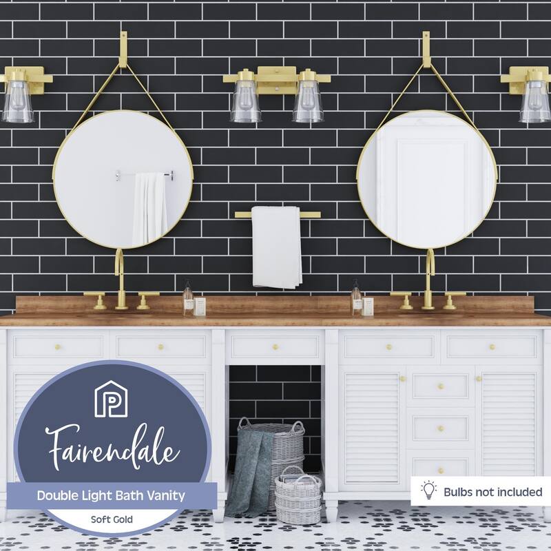 Prominence Home Fairendale Traditional Farmhouse Bathroom Vanity Light, Soft Gold - Soft Gold
