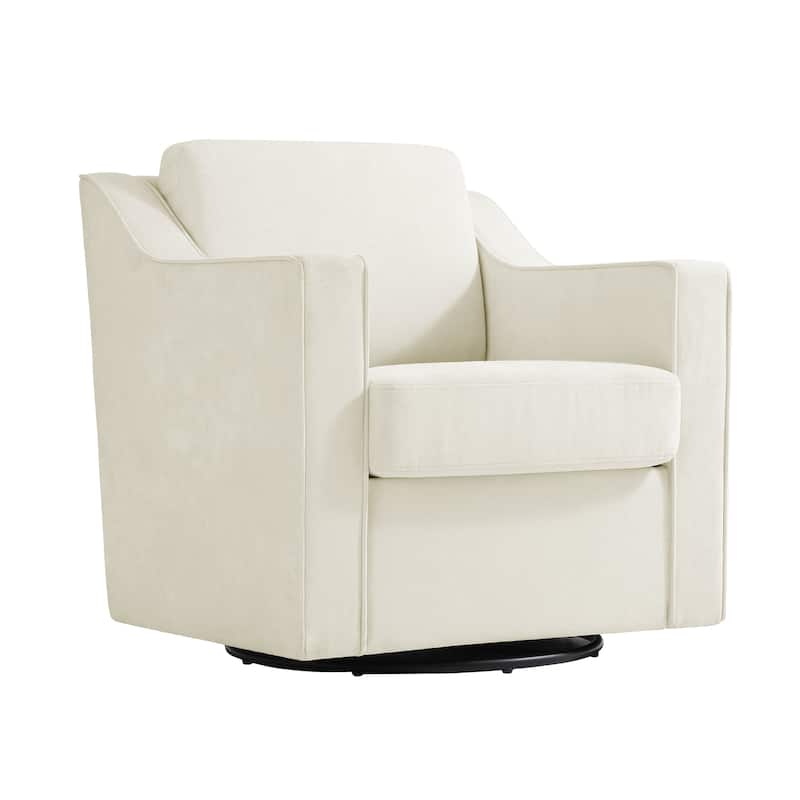 30" W Modern Accent Swivel Chair Comfy Upholstered Armchair