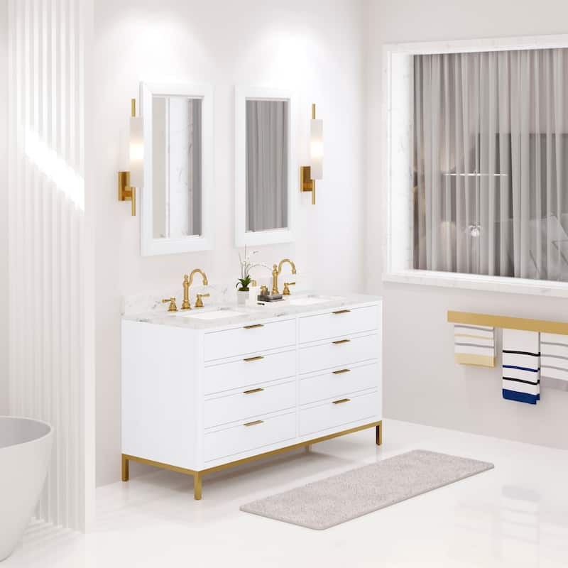 Bristol Carrara White Marble Countertop Vanity