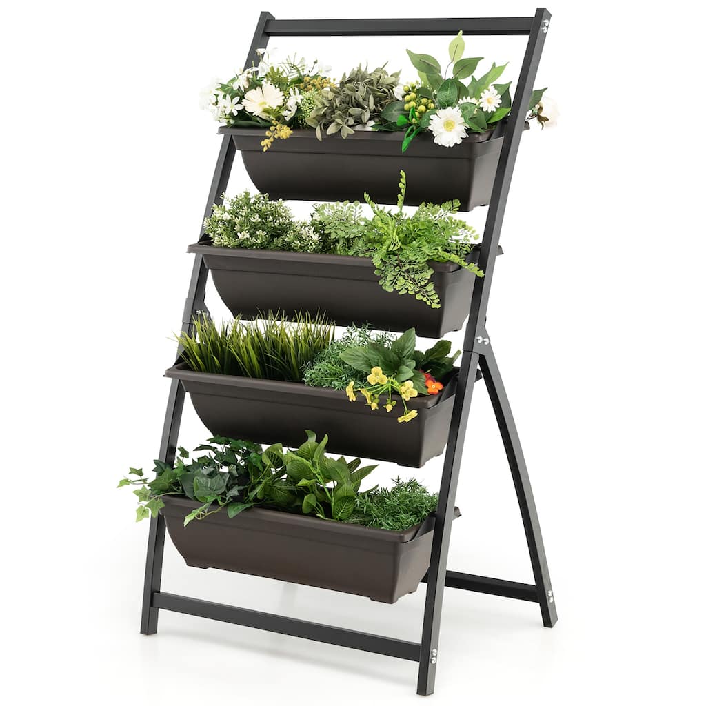 Costway 4 FT 4-Tier Vertical Raised Garden Bed Elevated Planter Box - See Details