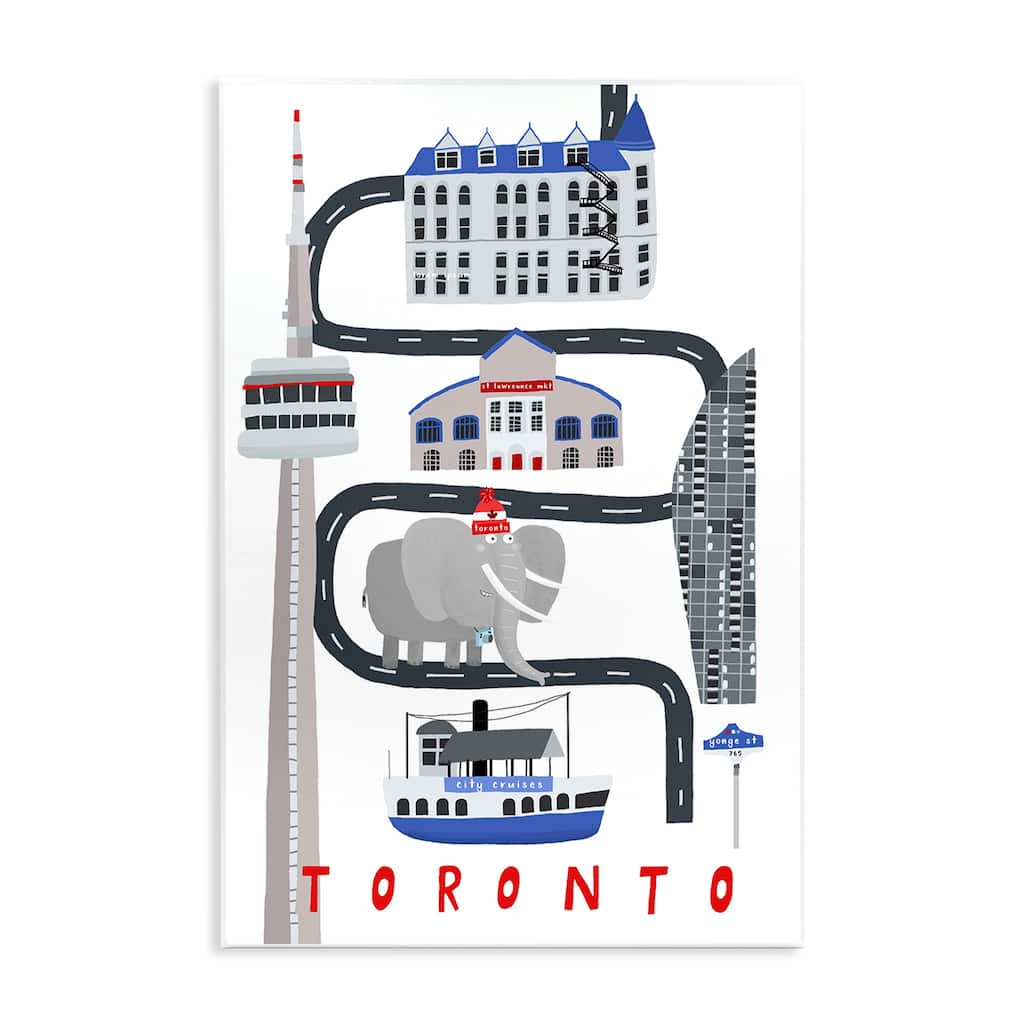 Stupell Toronto Whimsical Travel City Wall Plaque Art Design By Carla Daly