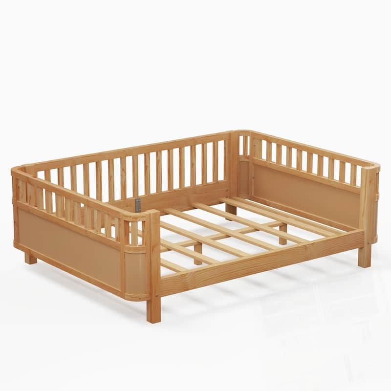 Wood Low Profile Bed Wood Platform Bed for Kids