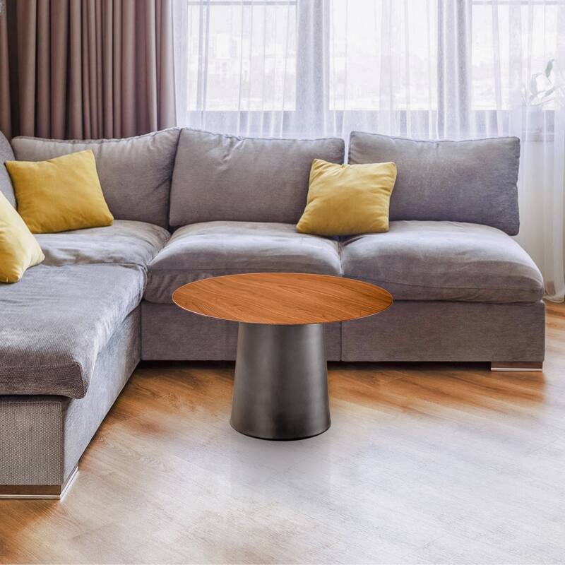 DancyHome Outdoor Mid Century Modern Metal Single Round Coffee Table