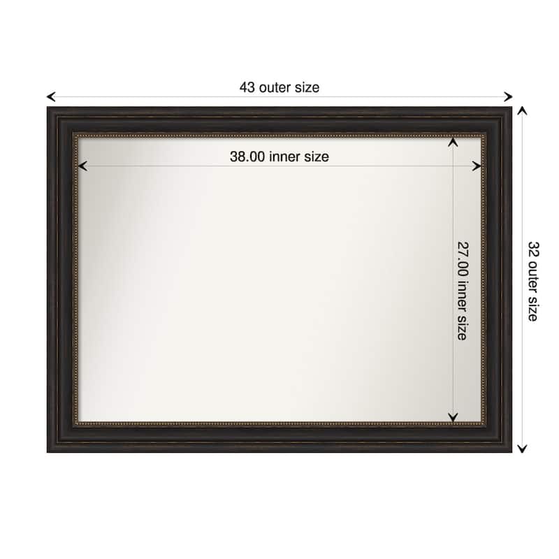 Non-Beveled Bathroom Wall Mirror - Accent Bronze Frame - 43 x 32 in - Accent Bronze