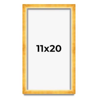 11x20 Shadow Box Frame Gold | 1.625 Inches Deep Real Wood Traditional