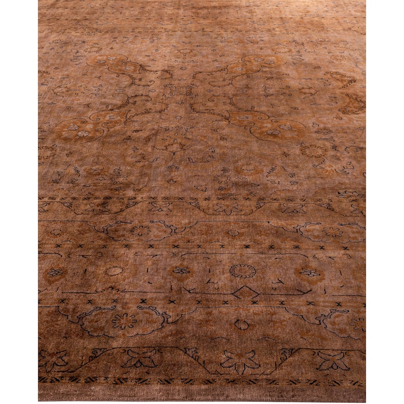 Overdyed One-of-a-Kind Hand-Knotted Area Rug - Brown - 10' 1" x 14' 10"