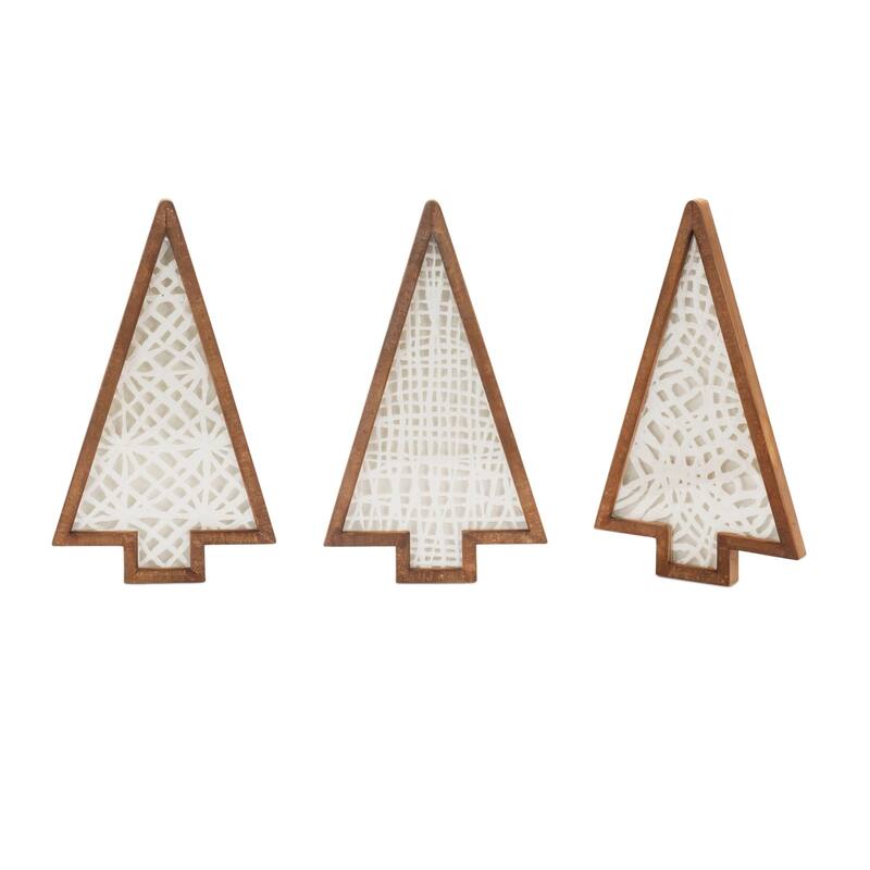Wooden Christmas Tree Wall Signs - 17" - Set of 3