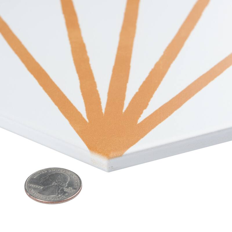 Merola Tile Horizon Dawn Hex Mostaza 7-3/4" x 9" Porcelain Floor and Wall Tile