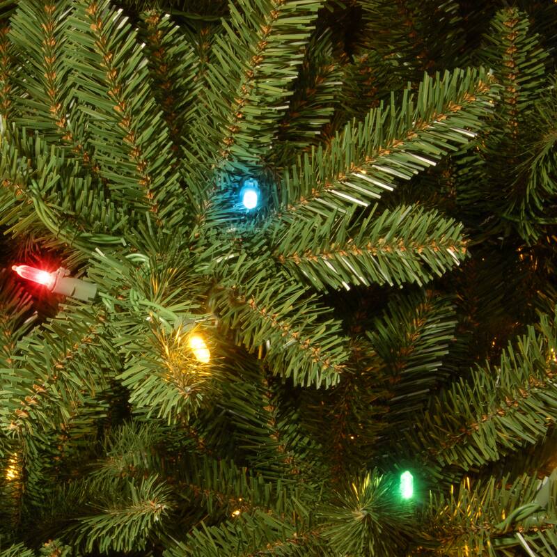 National Tree Company 7.5 ft. Natural Fraser Medium fir Hinged Tree with 1000 Multi Lights - 7.5 Foot