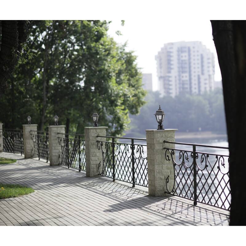 Maple Street Outdoor Post Light with Clear Glass - Black