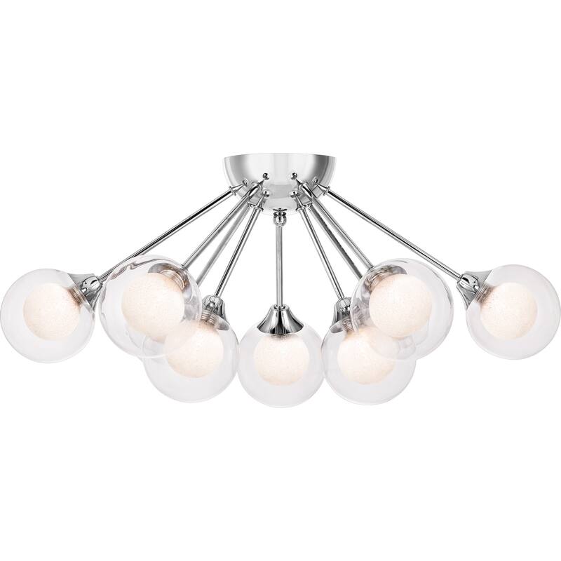 Strick & Bolton Lyla Polished Chrome 9-light Semi-flush Mount