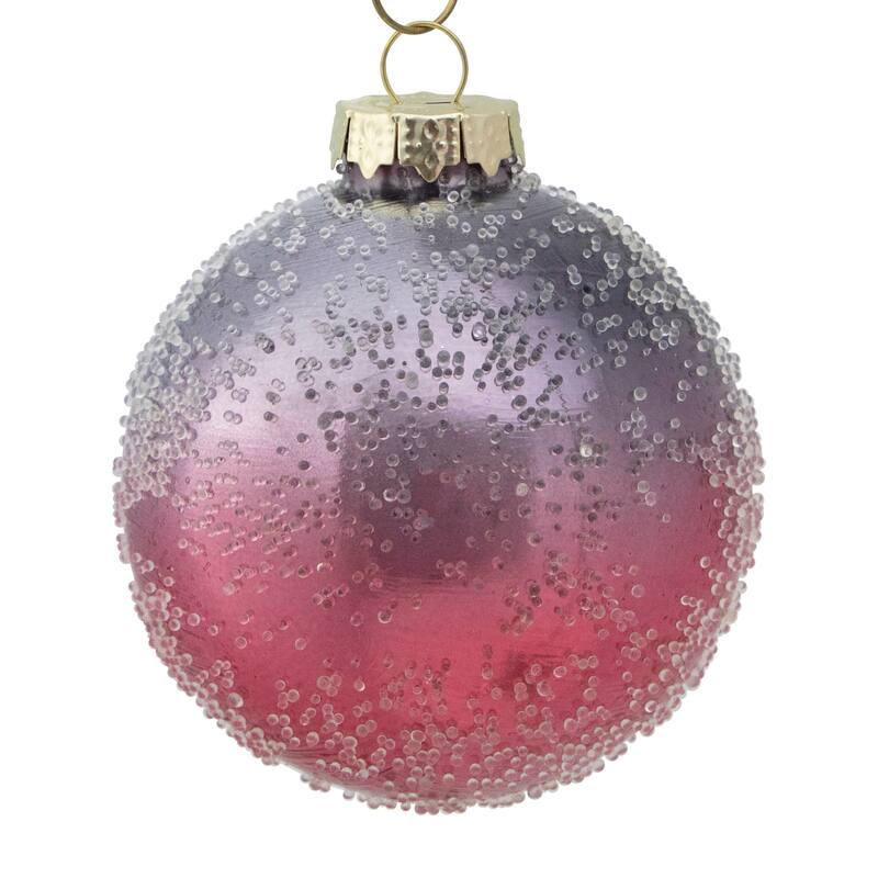 4ct Gray Brown Hand Blown Sparkling Glass Christmas Ornament 3.25"