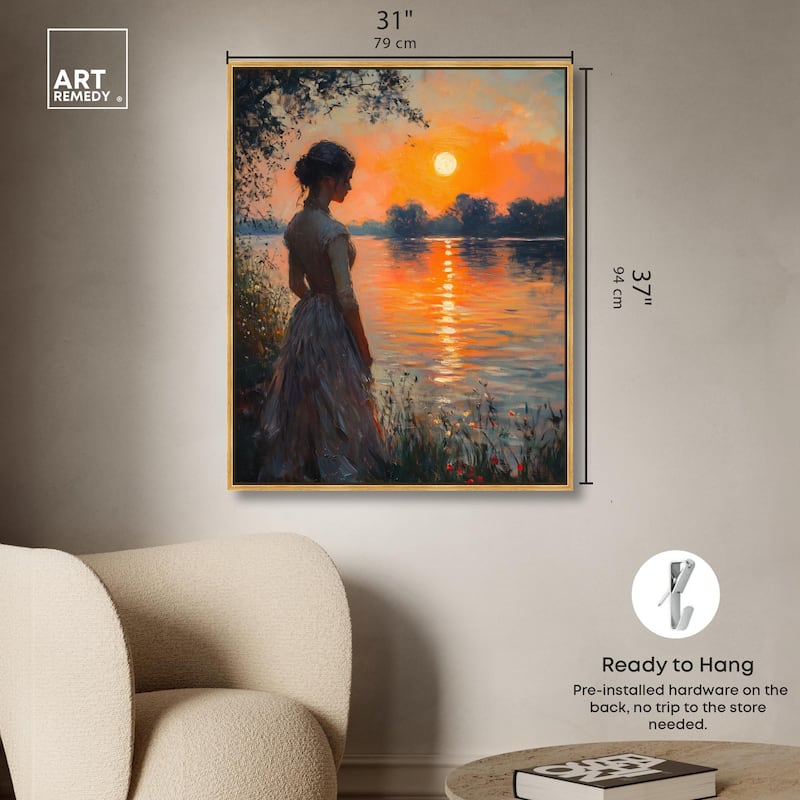 Sunset Pond Canvas by Art Remedy