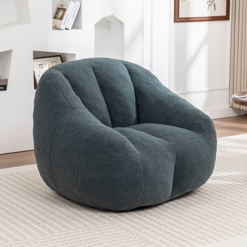 Fluffy and Lazy Teddy Fabric BeanBag Chairs with Memory Foam