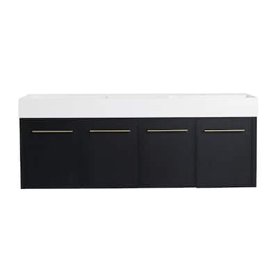60 Inch Wall-mounted Bathroom Vanity (Only the Cabinet Body, No Top Sink)