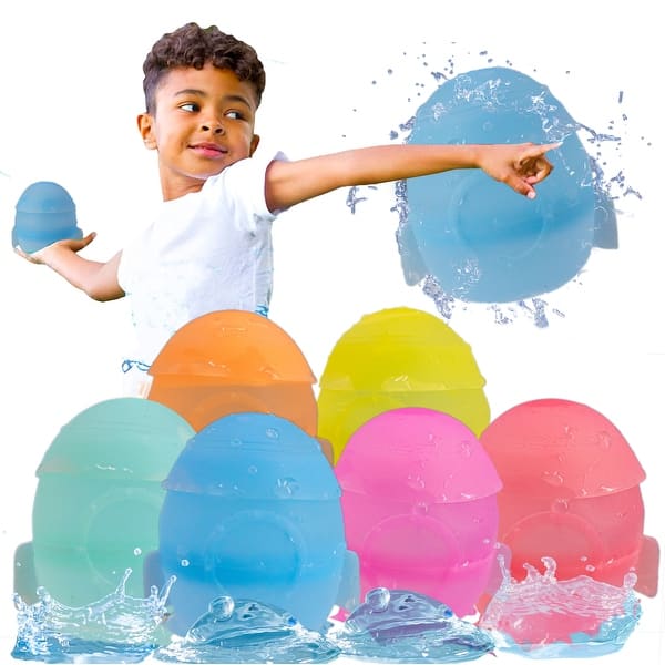 slide 2 of 11, Reusable Refillable Water Balloons - Auto Self Sealing, Quick Fill, Soft & Durable Silicone Splash Balls for Fast, Fun Play
