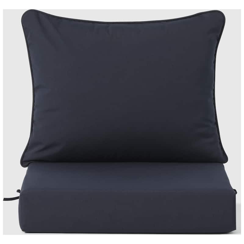 Birchwood All Weather HDPE Outdoor Patio Navy Blue Deep Seating Conversation Set With Cushions (2-Piece)