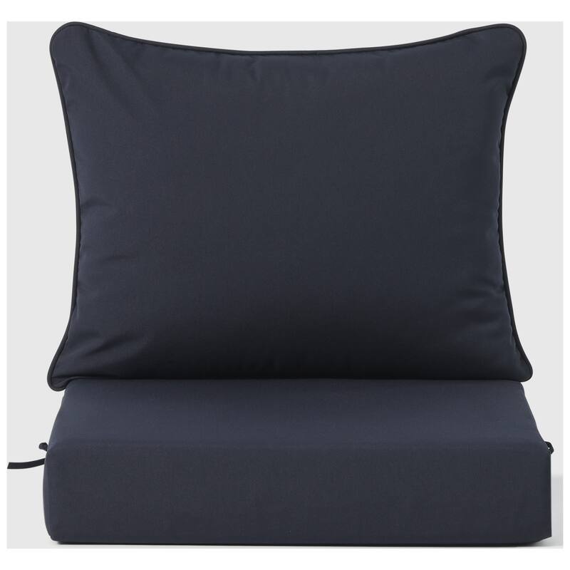Birchwood All Weather HDPE Outdoor Patio Deep Seating Navy Blue Armless Chair With Cushions (1-Piece)